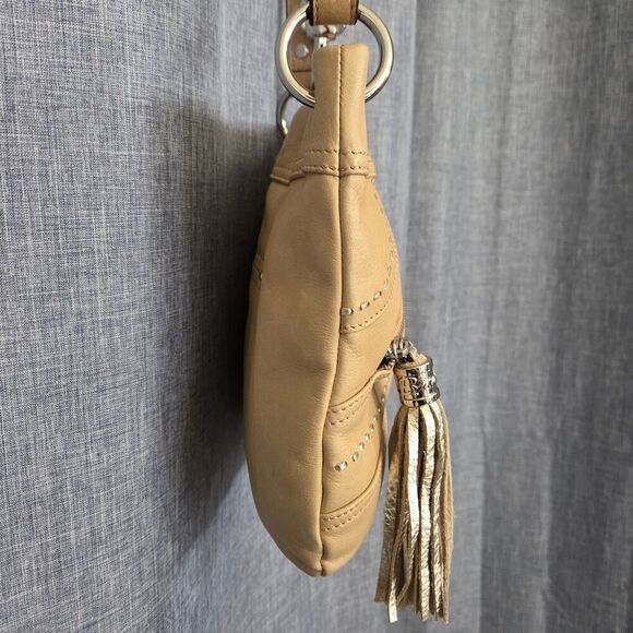 RARE B. Makowsky Crossbody Shoulder Bag Boho Style Camel Leather - Picture 9 of 15